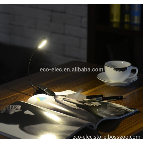 4 LED Rechargeable Book Light Clip On Reading Light, USB Cable Included,2 Brightness Level